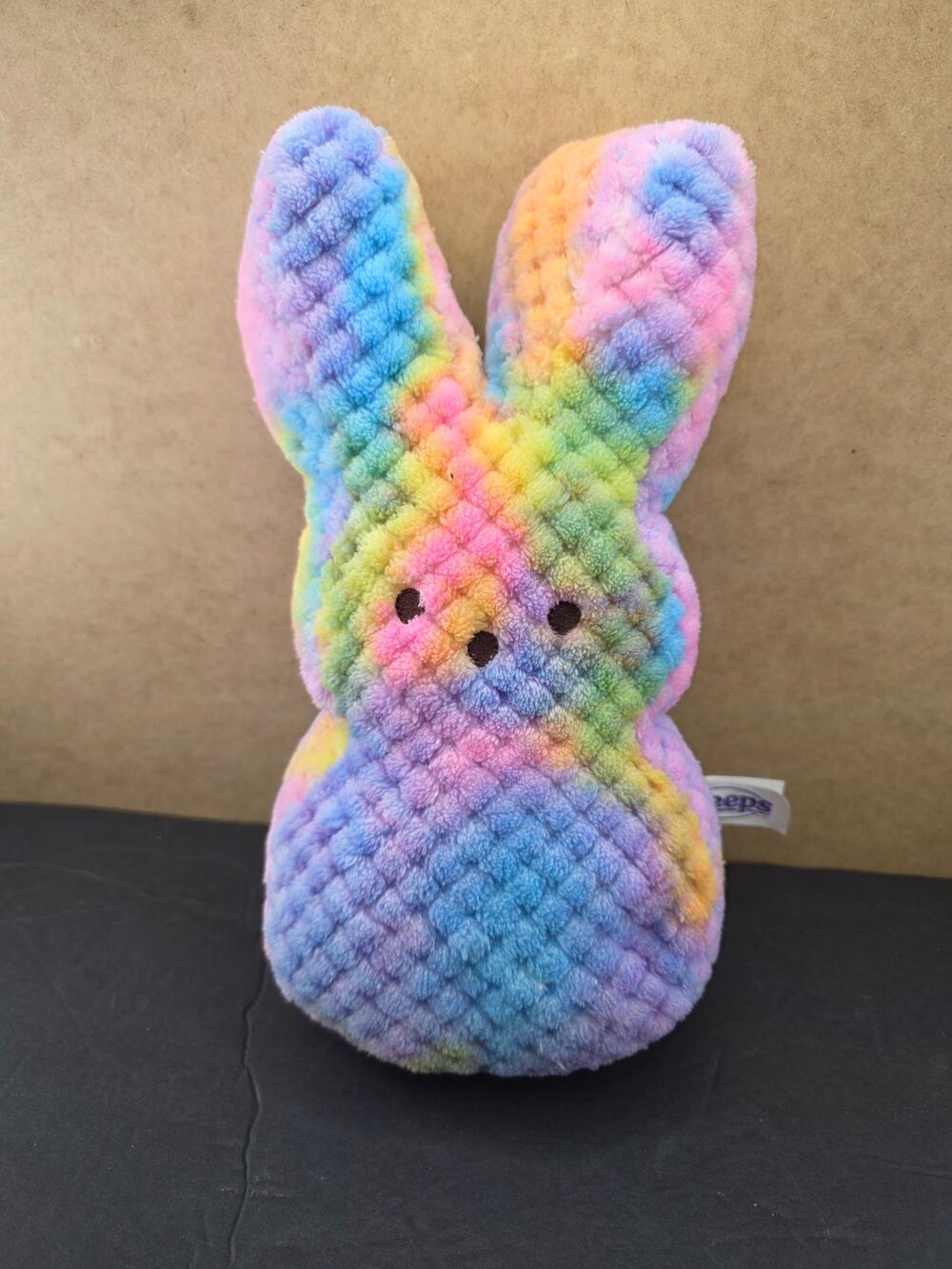 PEEPS Bunny plush textured rainbow tie-dye